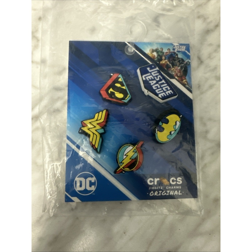 🔥Crocs Authentic Limited Edition DC Justice‎ League Jibbitz Shoe Charms 5 Pack